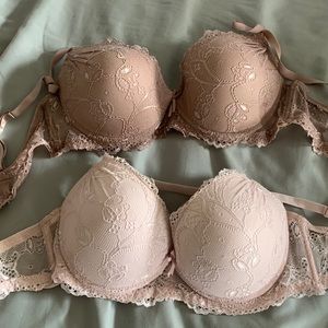 2/$10 - Two 36C Lace, Padded, Push Up Bras with adjustable Straps!